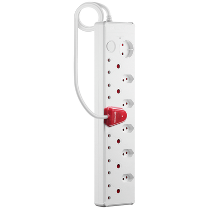 Switched 12-Way High Surge Multiplug 0.5m - White