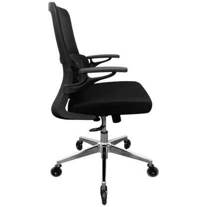 Everfurn Premium Dakota Mid Back Office Chair, Chromed Steel - Black