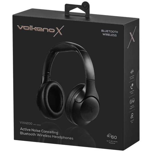 VolkanoX VXH200 Bluetooth Headphones with ANC - Black