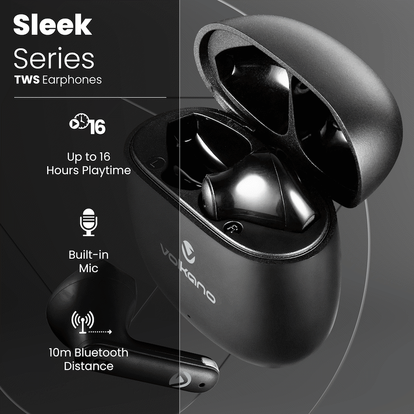 Volkano Sleek Series TWS Earphones - Black