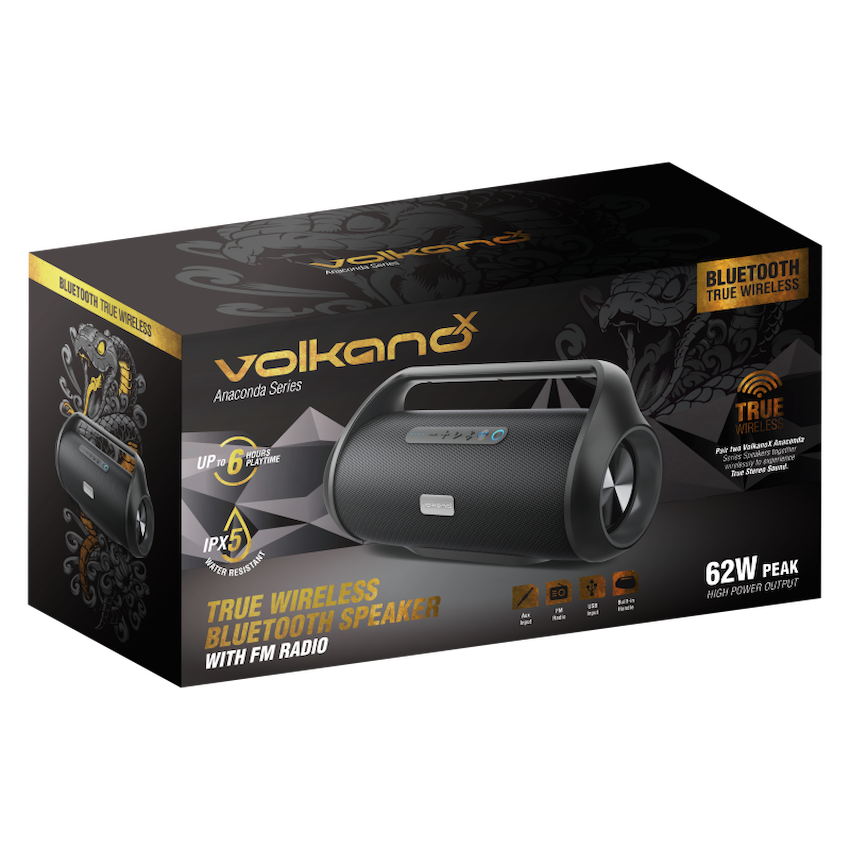 VolkanoX Anaconda Bluetooth Speaker - Black