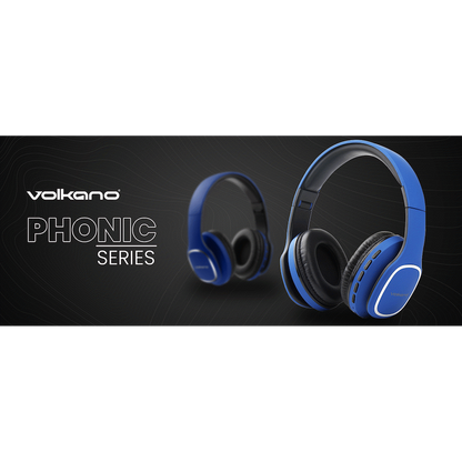 Volkano Phonic Series Bluetooth Full Size Headphones - Blue