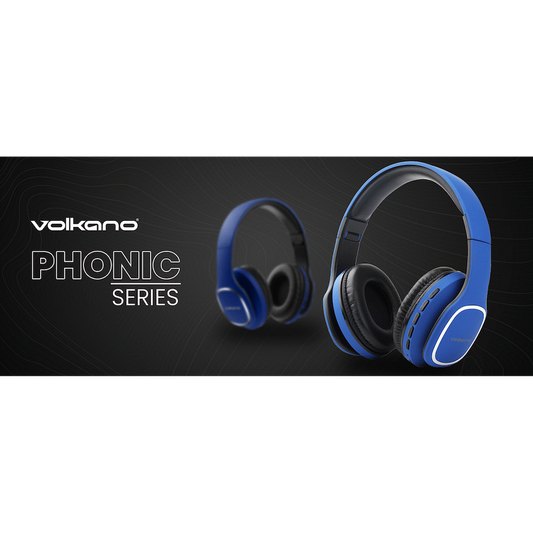 Volkano Phonic Series Bluetooth Full Size Headphones - Blue