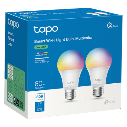 TP-Link Tapo L510E (2-Pack) Smart Wi-Fi Light Bulb - Dimmable