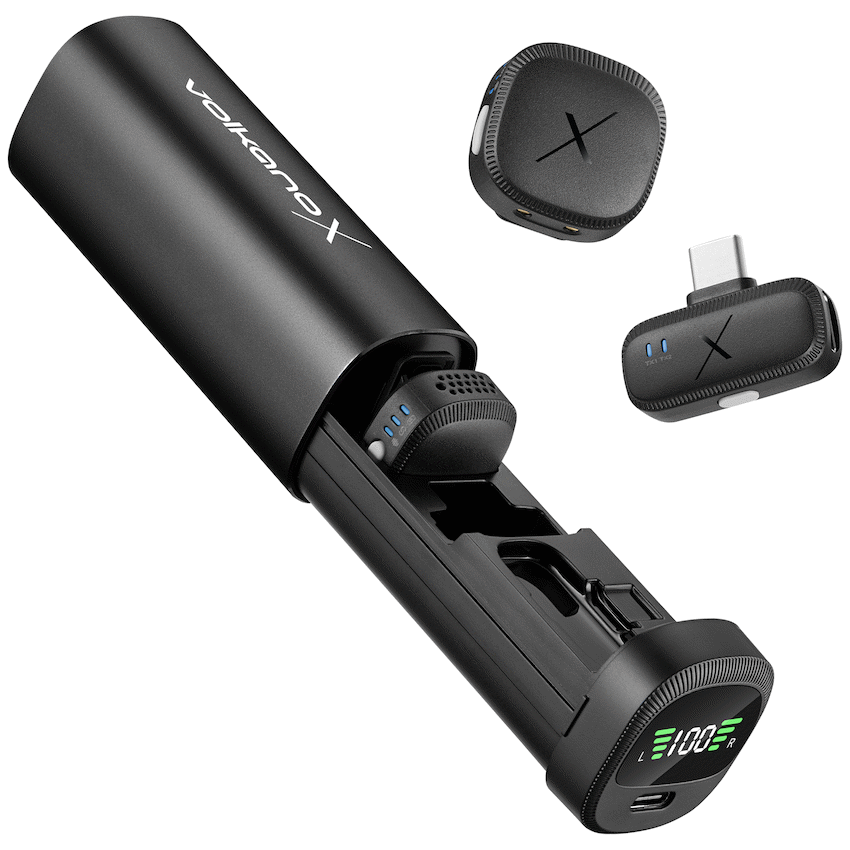 VolkanoX Lucid Series Lavalier Microphones with Charging Case