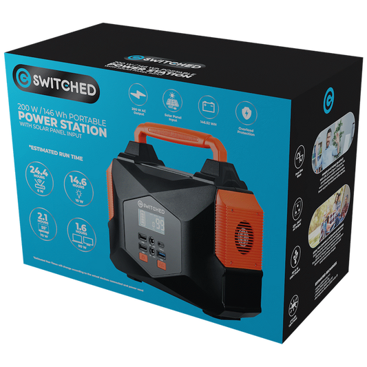Switched 200W Portable Power Station (166.5Wh)