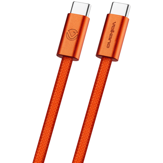 Volkano Weave Series 60w USB C to USB C 1.2m-Orange