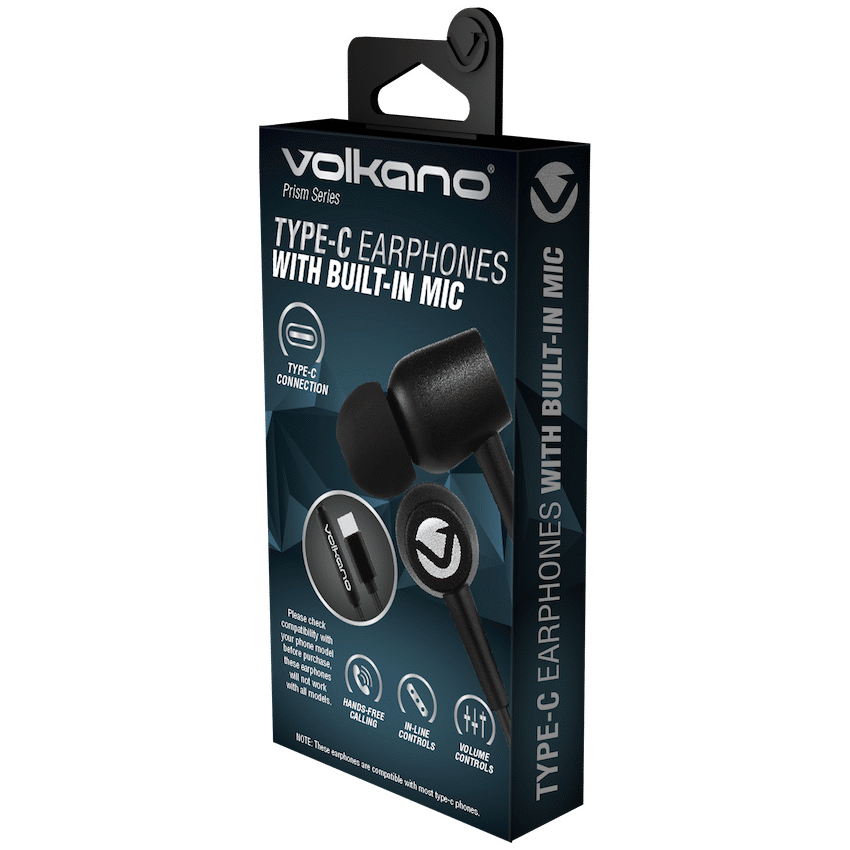 Volkano Prism Series Type-C Earphone - Black