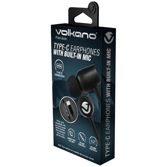 Volkano Prism Series Type-C Earphone - Black