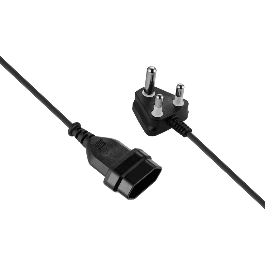 Switched Easy Cable Extender SA 3-Pin to 2-Pin Euro Socket 2m - Black