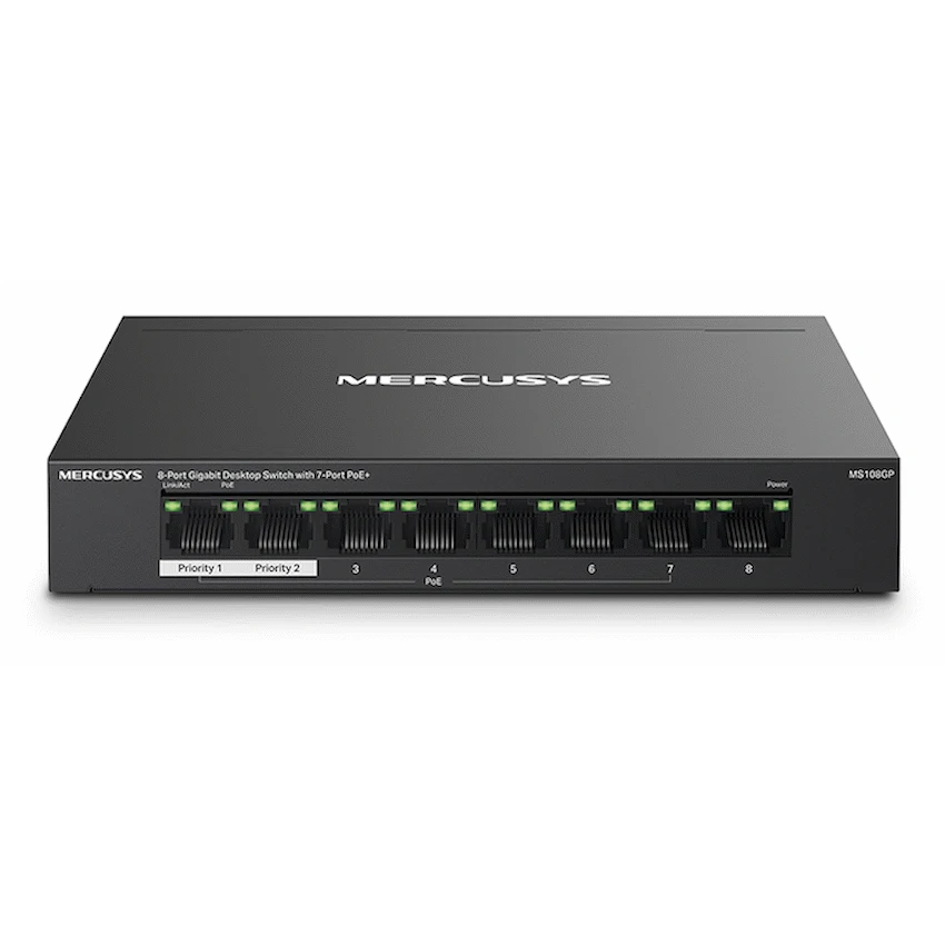 TP-Link Mercusys MS108GP 8-Port Gigabit Desktop Switch with 7-Port PoE+