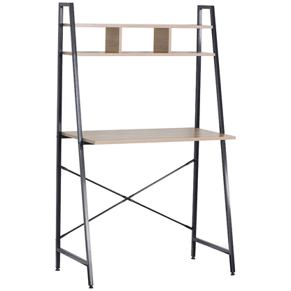 Everfurn Vesa Office Desk - Oak & Black