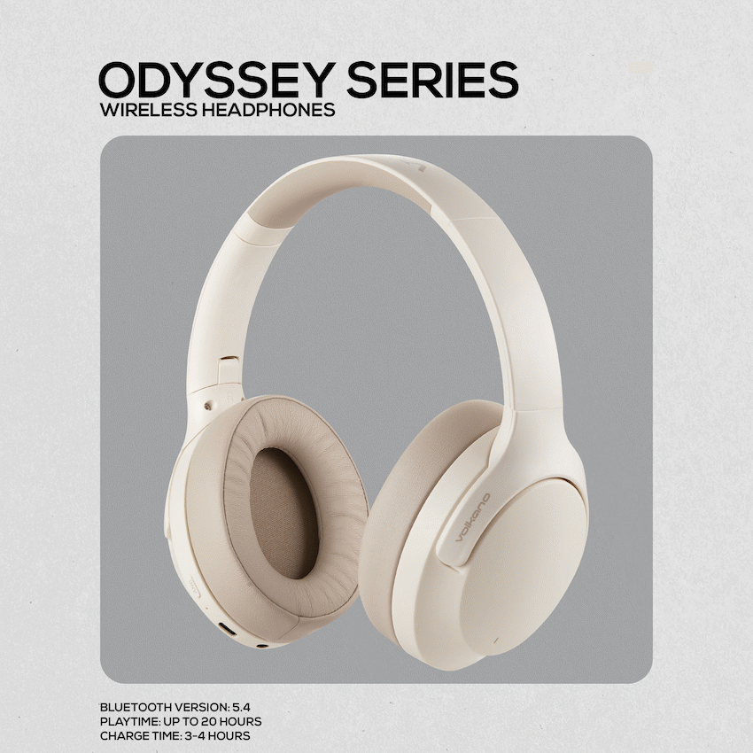 Volkano Odyssey ANC Bluetooth Wireless Headphone - Nude