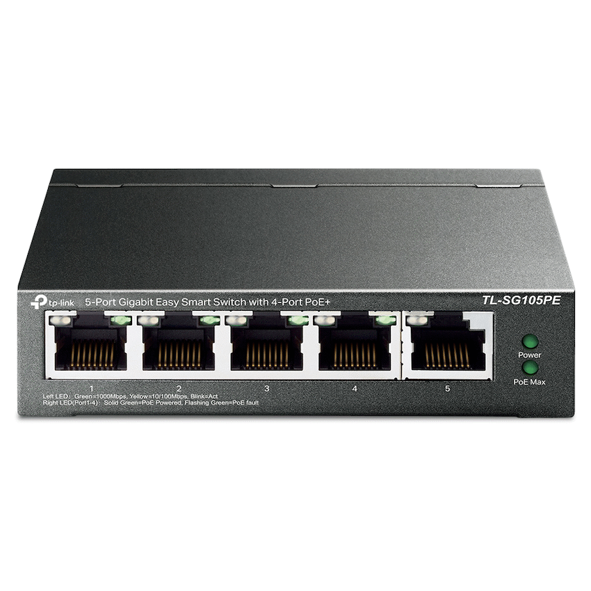 TP-Link TL-SG105PE 5-Port Gigabit Easy Smart Switch with 4-Port PoE+