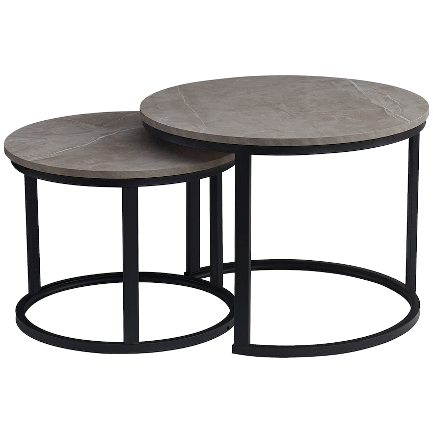 Everfurn Indus Nesting Coffee Table - Ash Grey - Extra Large (2 Piece)