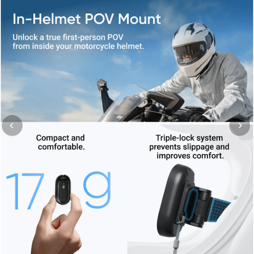 Insta360 GO 3S Motorcycle In-Helmet POV Bundle 128Gig