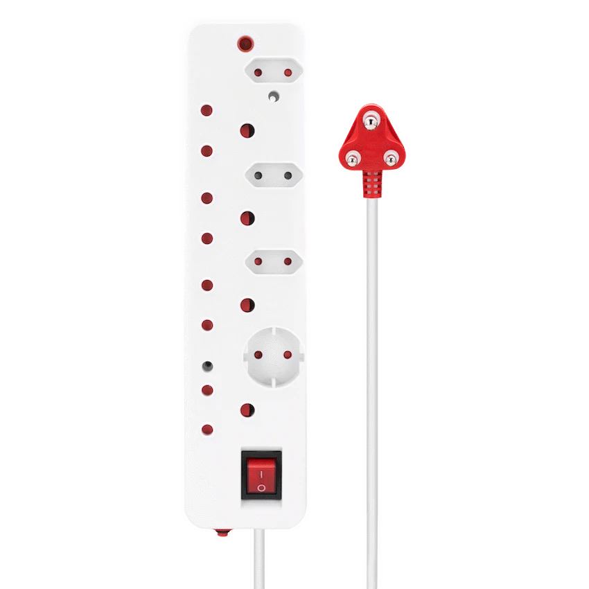 Ellies 8-Way Surge Multiplug 0.5m - WT