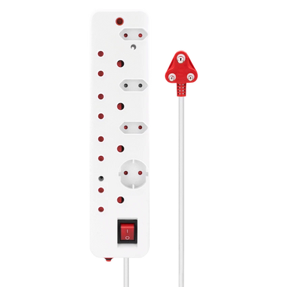 Ellies 8-Way Surge Multiplug 0.5m - WT