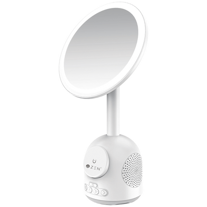 ZEN Unify Series Wireless Phone Charger with Bluetooth Speaker and Mirror - White