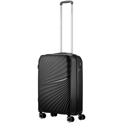 Travelwize Quartz PP 55cm 4-Wheel Spinner Luggage - Black