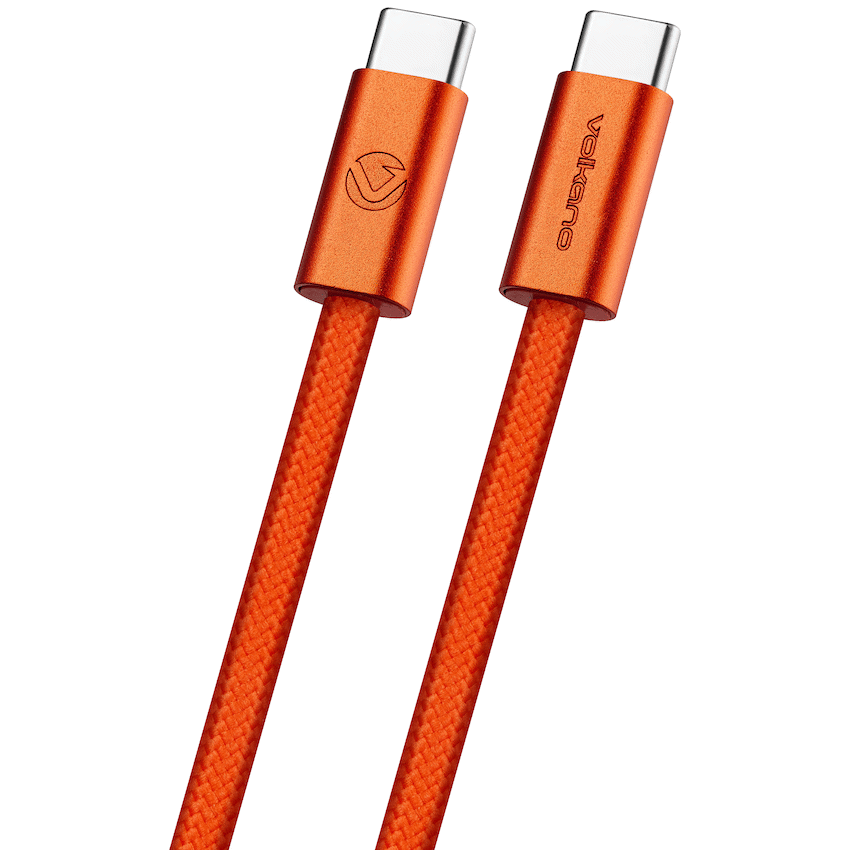 Volkano Weave Series 60w USB C to USB C 1.2m-Orange