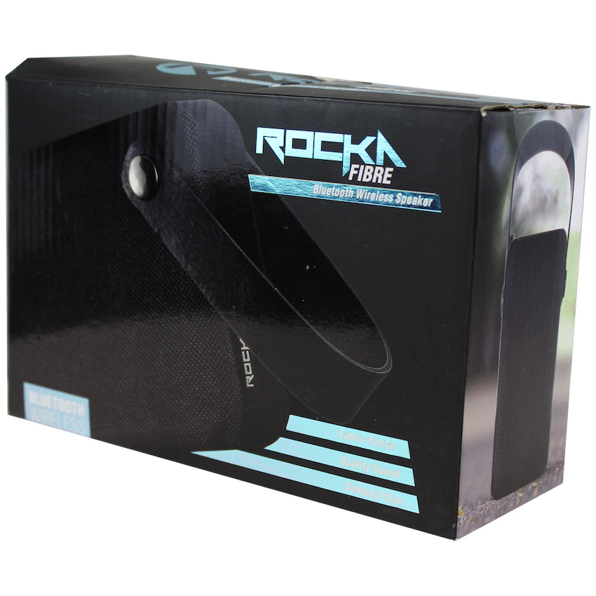 Rocka Fibre Series Bluetooth Speaker with Fabric Trim - Black