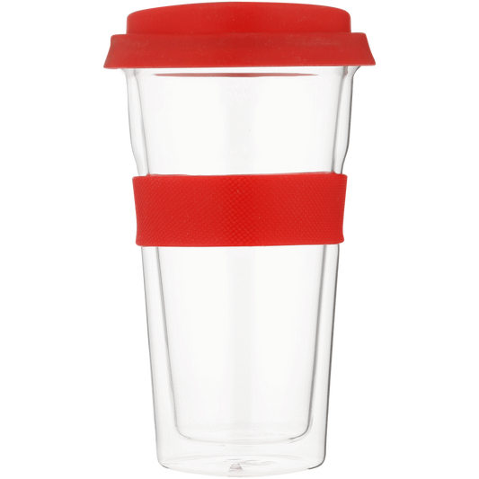 Snappy Thermal Glass Tumbler 400ml Red ( Order in Qty of 6)
