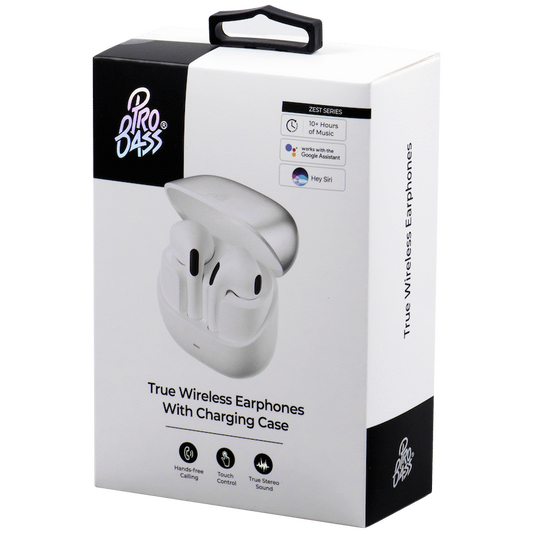 Pro Bass Zest Series TWS Earphones - Silver