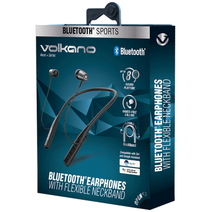 Volkano Aeon+ Series Bluetooth Earphones with Neckband - Black