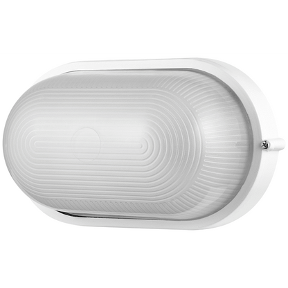 Ellies Illume Series - Large AC Oval Bulkhead - Aluminium + Glass - E27 Base -WT