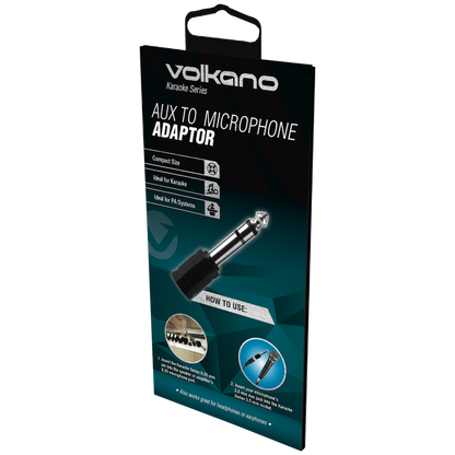 Volkano Karaoke Series 3.5 mm Female to 6.35 mm Male Adapter