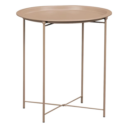 Everfurn Nala Side Table Beige, Painted MDF, Steel Frame, 2 Pack