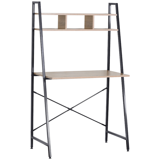 Everfurn Vesa Office Desk - Oak & Black