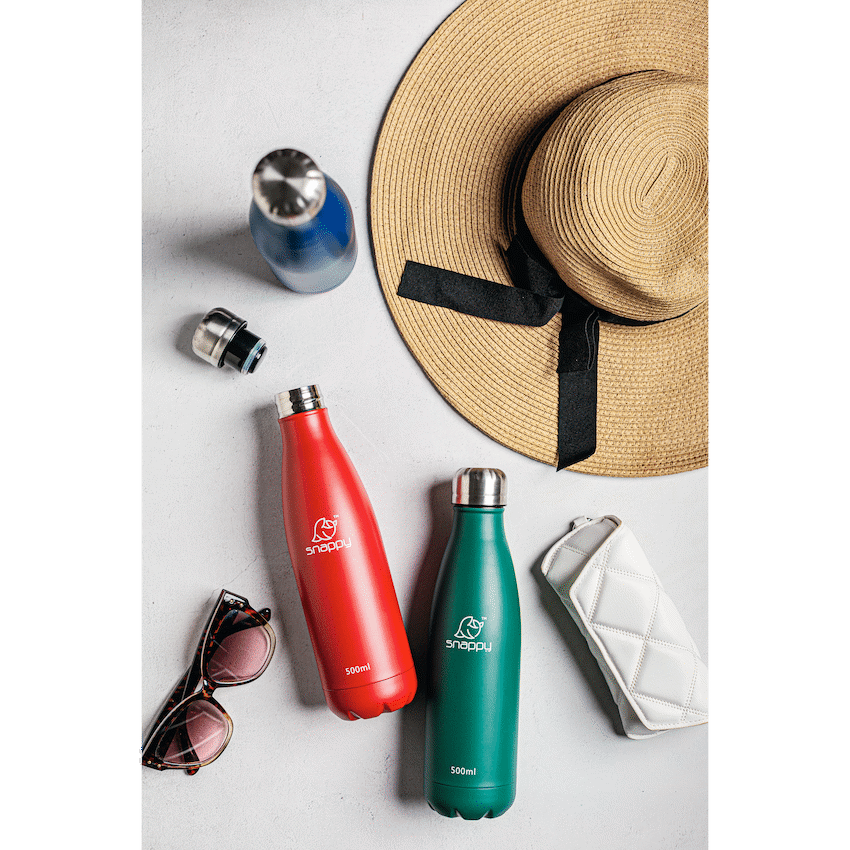Snappy Stainless Steel Vacuum Bottle 500ml - Cherry