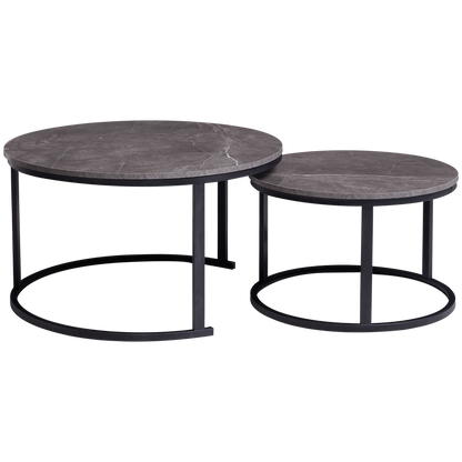 Everfurn Nile Nesting Coffee Table Marble, 2 Piece