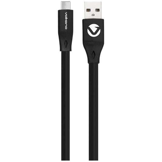 Volkano Slim Series Flat PVC Type-C Cable 1.2m - Black