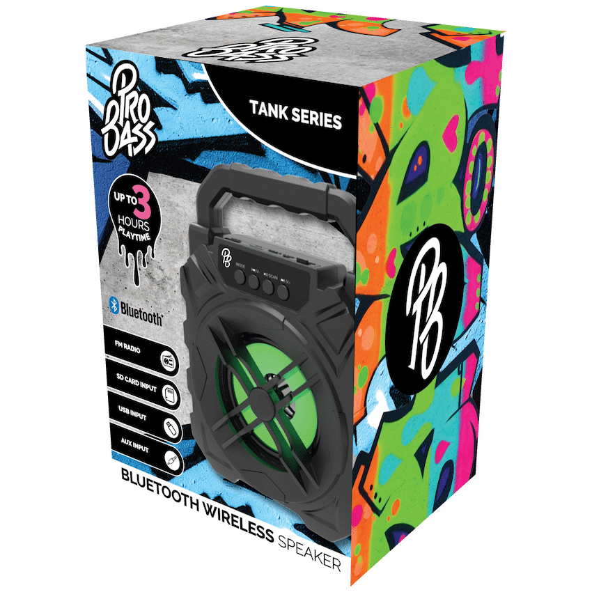 Pro Bass Tank 4" Series Bluetooth Speaker - Black