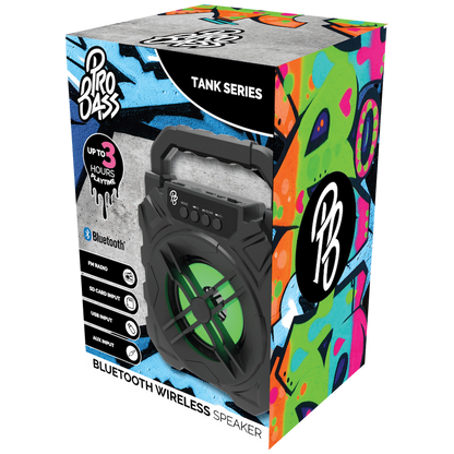 Pro Bass Tank 4" Series Bluetooth Speaker - Black