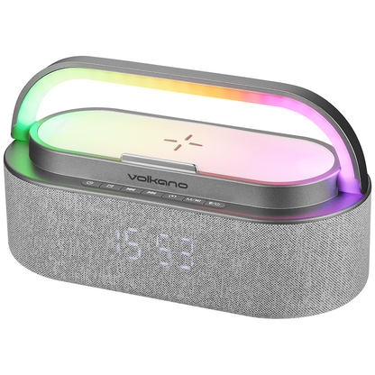 Volkano Dawn Series Alarm Clock with Wireless Charging and Speaker