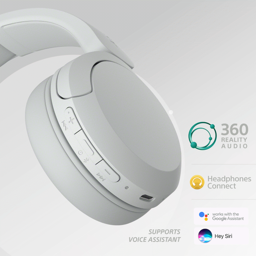 Sony WH-CH520 (White) Bluetooth On-Ear Headphones