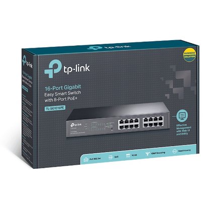TP-Link TL-SG1016PE 16-Port Gigabit Easy Smart Switch with 8-Port PoE+