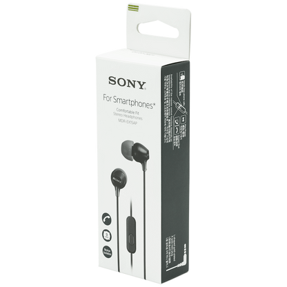 Sony MDR-EX15AP (Black) In-Ear Earphone with Mic for iPhone - Android - BlackBerry