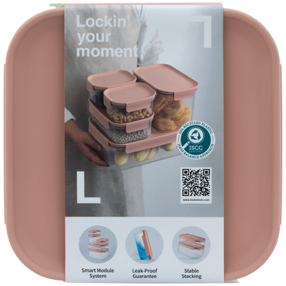 LocknLock Classic Plus sq 1.25lt pink ( Order in Qty of 3)