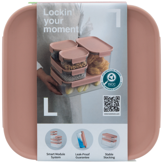 LocknLock Classic Plus sq 1.25lt pink ( Order in Qty of 3)