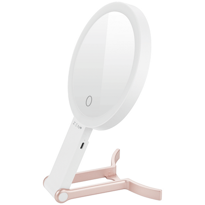 ZEN JestSet Series Portable Handheld LED Mirror - White