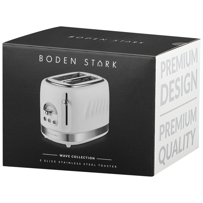 Boden Stark 2-Slice Stainless Steel Toaster - White