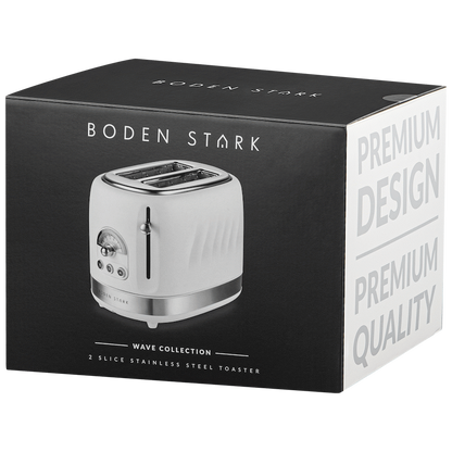 Boden Stark 2-Slice Stainless Steel Toaster - White