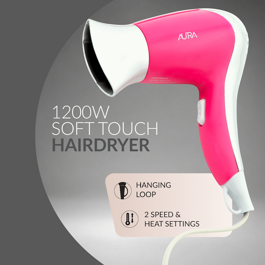 Aura by Elektra 1200W Soft Touch Hairdryer