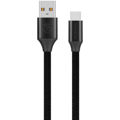 Volkano Weave Series Braided USB A to Type-C Cable 1.2m 60w - Black
