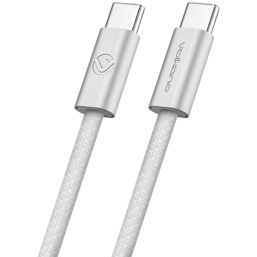 Volkano Weave Series 60w USB C to USB C 1.2m-White